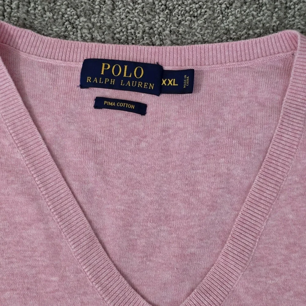 Polo Ralph Lauren Pink Pima Cotton Sweater Vest XXL Preppy Golf Coastal